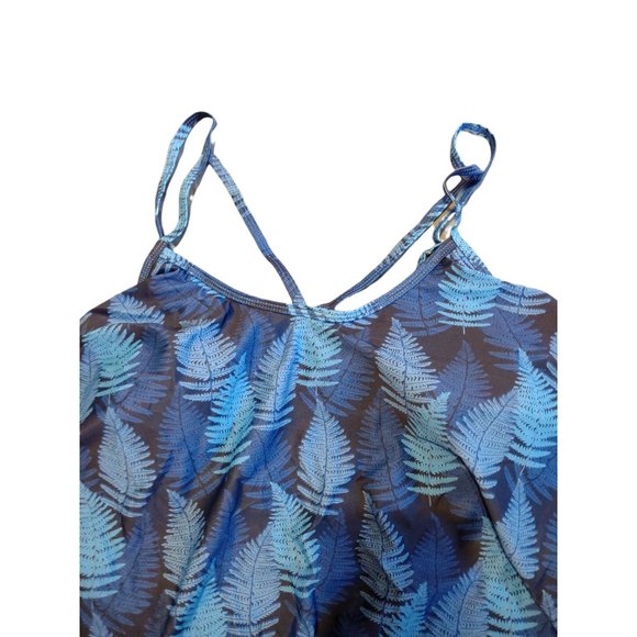 Womens Palm Print Ruffle Top Strappy Bikini with High waisted Bottom - XXL - NWT - Picture 3 of 9
